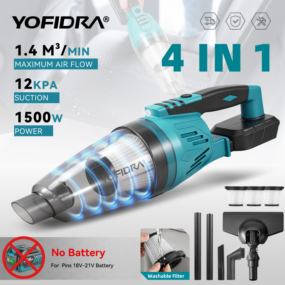 Power Tools Automotive - 요피드라 1500W 12KPA 전기 진공청소기 4IN1