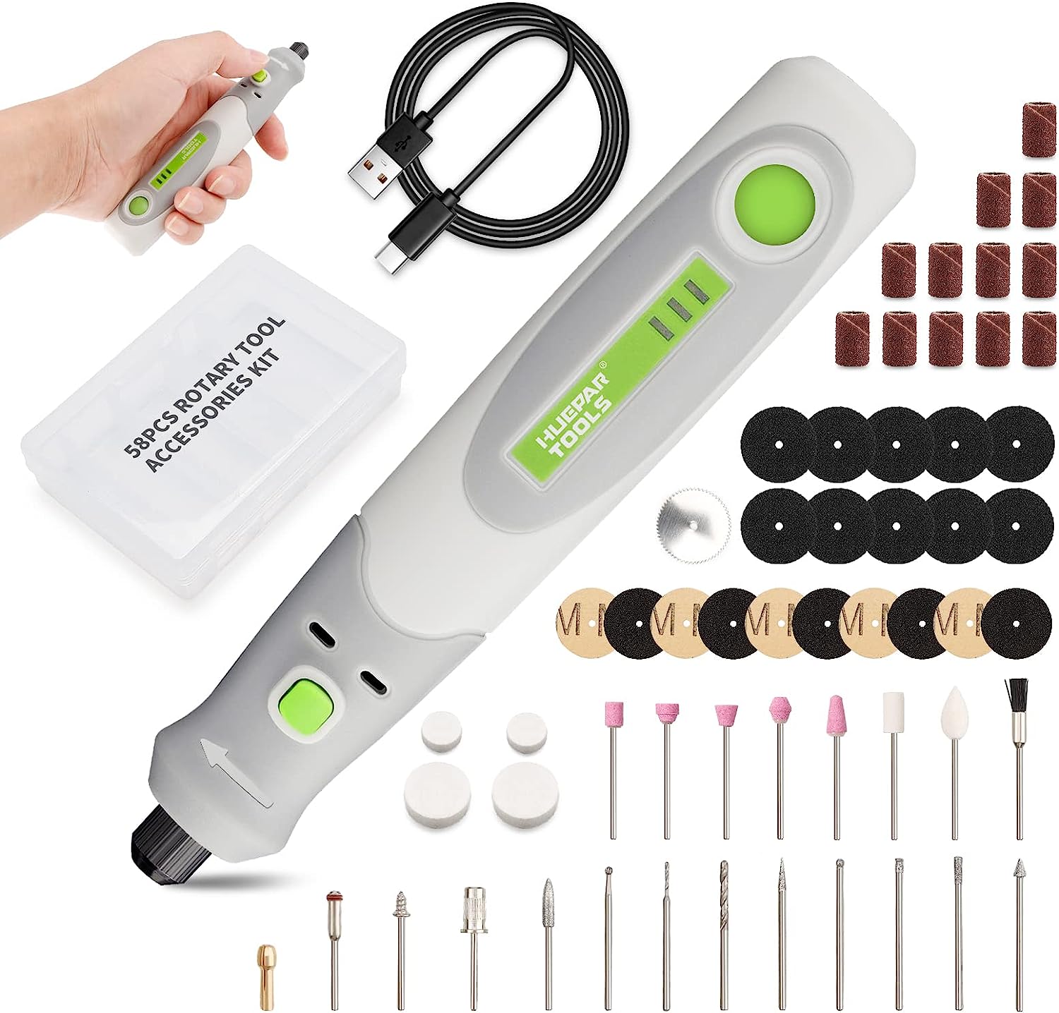 Power Tools Kit Set - Huepar 도구용 전기 드릴 다이 그라인더