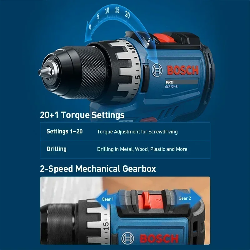 BOSCH GSR12V-31 무선 전기 드릴 드라이버  - Kit Power Tools 리뷰 및 가격