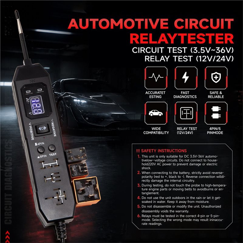 차량 전기 고장 회로 진단 도구, 디지털 자동차 릴레이 - Power Tools Automotive 리뷰 및 가격