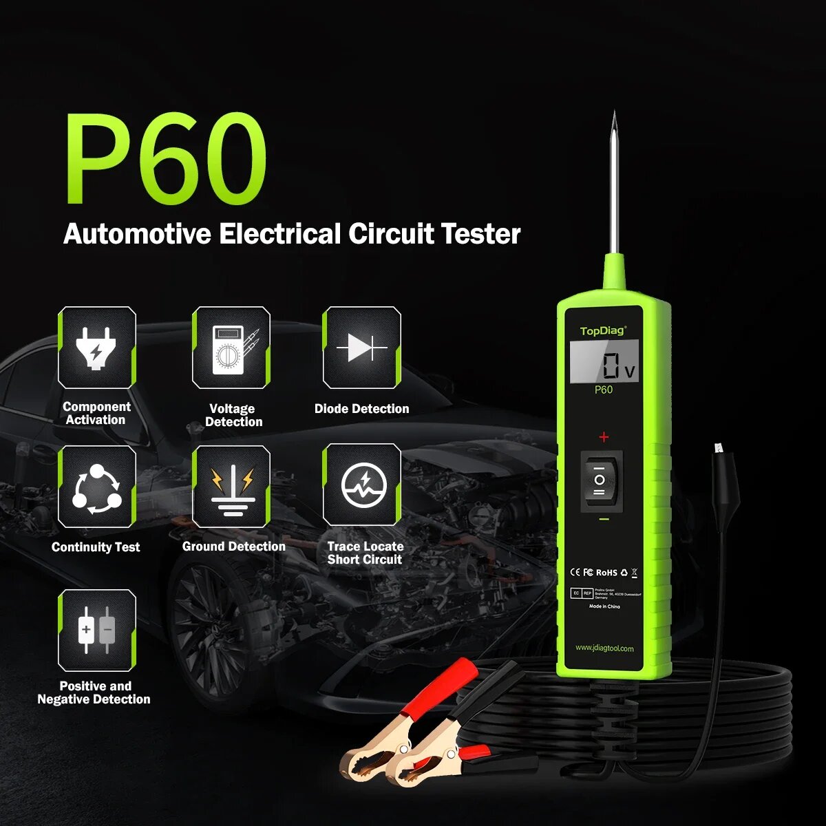 Jdiag P60 자동차 전원 회로 프로브 테스터 To - Power Tools Automotive 리뷰 및 가격