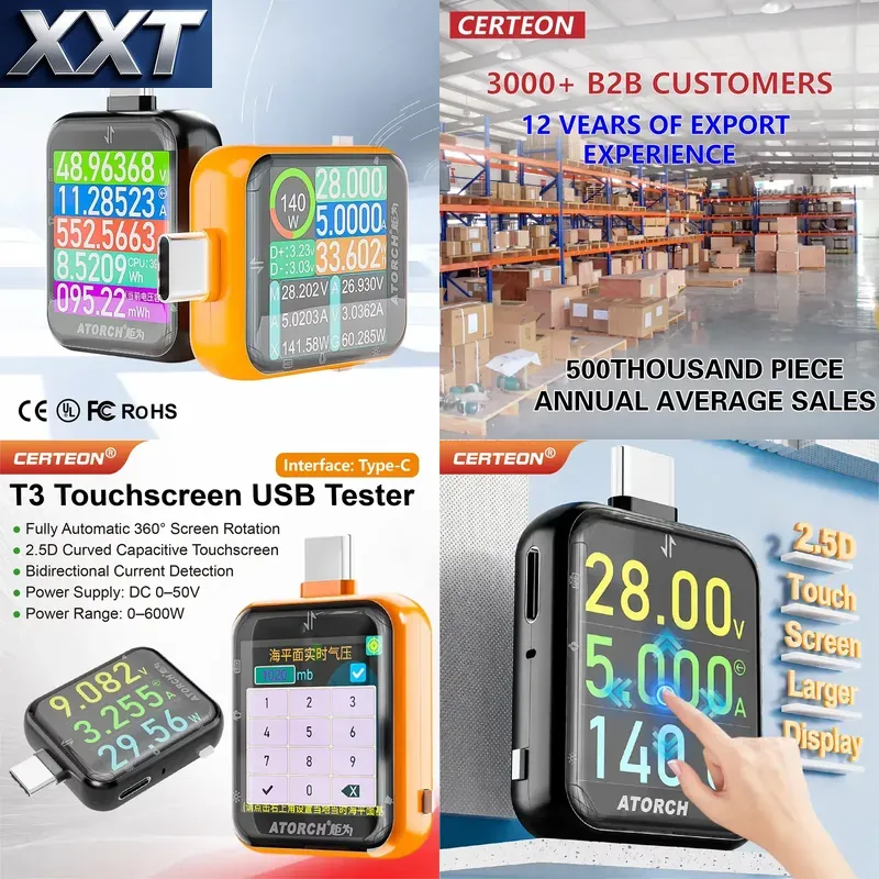 XXT T3 USB C 전력계 테스터 600W DC 0 - Power Tools Types 리뷰 및 가격
