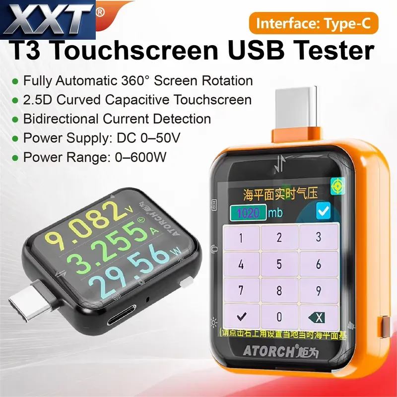 XXT T3 USB C 전력계 테스터 600W DC 0 - Power Tools Types 리뷰 및 가격