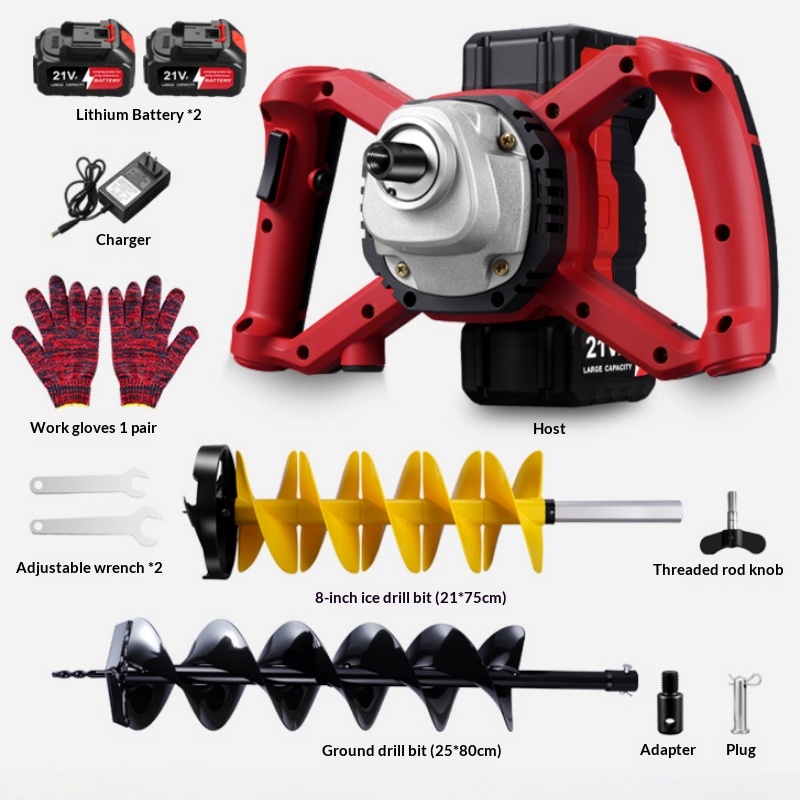 21v 리튬 배터리 전기 그라운드 드릴 겨울 낚시 얼음 - Power Tools For Construction 리뷰 및 가격