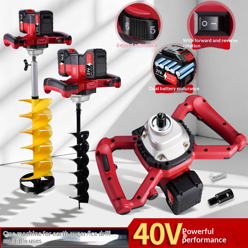 21v 리튬 배터리 전기 그라운드 드릴 겨울 낚시 얼음 - Power Tools For Construction 리뷰 및 가격